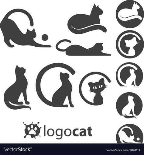 Cat Logo Set Concepts Designed In A Simple Way So It Can Be Use For Multiple Proposes Like Logo