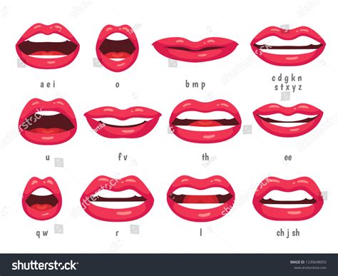 Mouth Animation Lip Sync Animated Phonemes: ilustración de stock ...