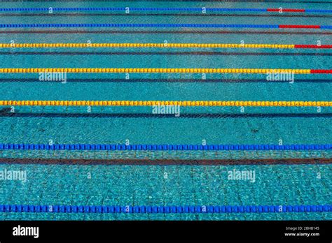 Lane markers in empty swimming pool Stock Photo - Alamy