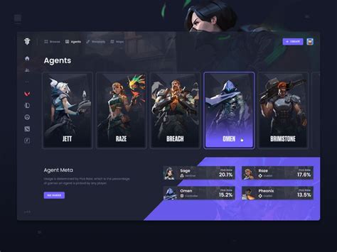 Tournament And Esports Platform Valorant Agents Game Ui Design Web