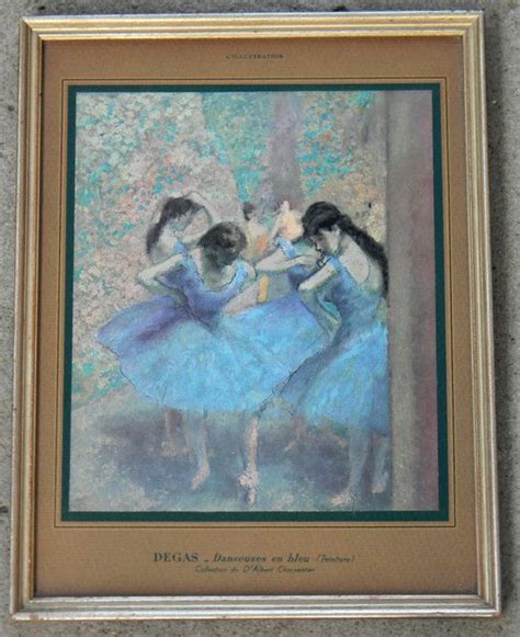 Edgar Degas Danseuses En Bleu Colored Lithograph Print Framed Dancers