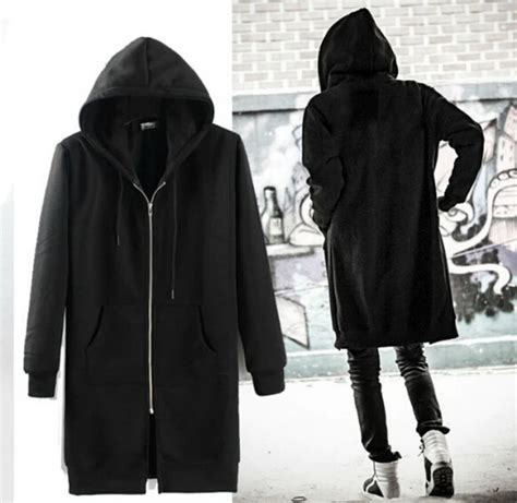 2016 Fashion Mens Coat Hooded Cardigan Zipper Design Long Hoodies