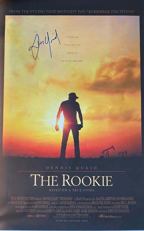 Charitybuzz: The Rookie Movie Poster Signed by Dennis Quaid - Lot 2055840