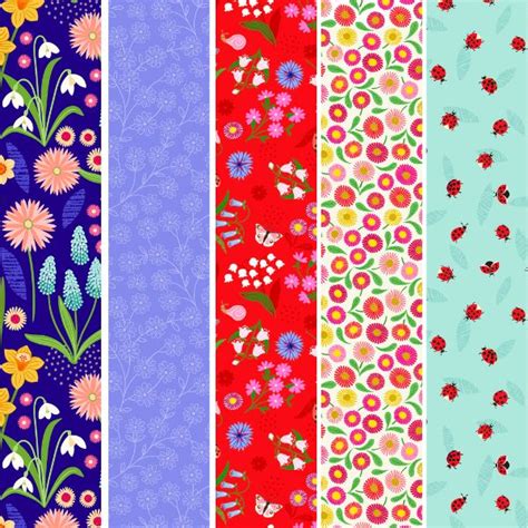 Spring Flowers Col 3 Fat Quarter Pack Lewis Irene