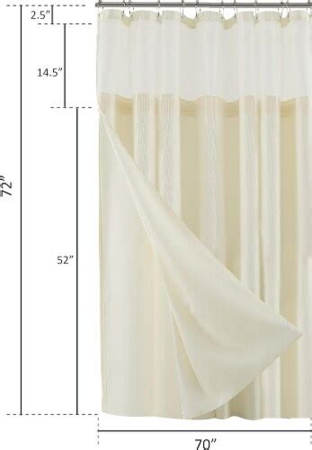 Dainty Home Waffle Weave Complete Shower Curtain With Detachable Fabric