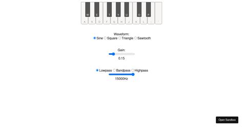 React Piano Examples Codesandbox