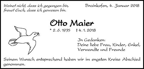 Traueranzeigen Von Otto Maier OstalbTrauer