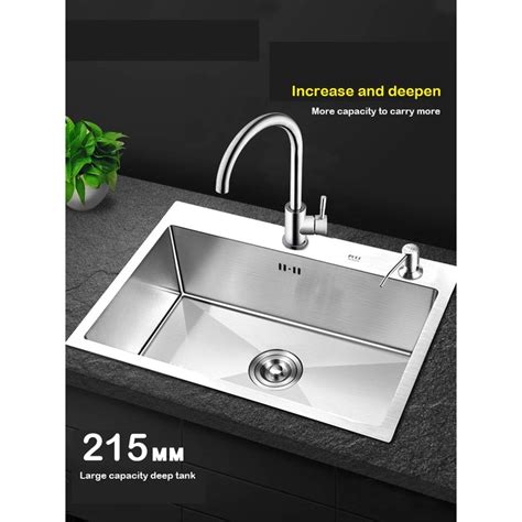 Kitchen 304 Stainless Steel Silver Single Basin Embedded Vegetable