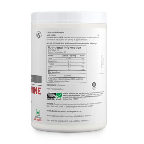 Buy Gnc Pro Performance L Glutamine Mg Powder Unflavoured Gm