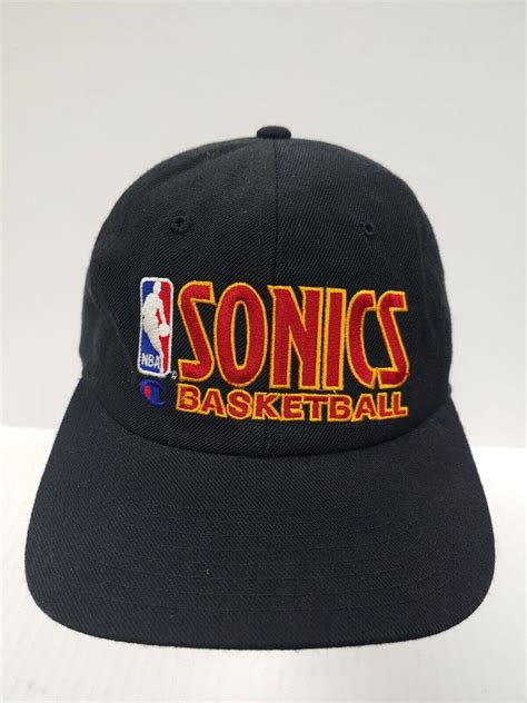 Rare VTG 90s Seattle Sonics Snapback Adjustable hat C… - Gem