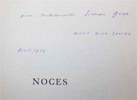 Noces By Jouve Pierre Jean Librairie Bertran