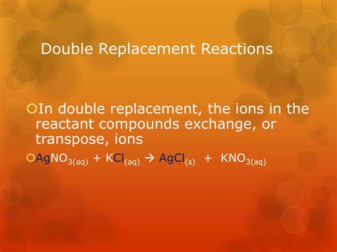 PPT - Chemistry Chemical Reactions Single and Double Replacement ...