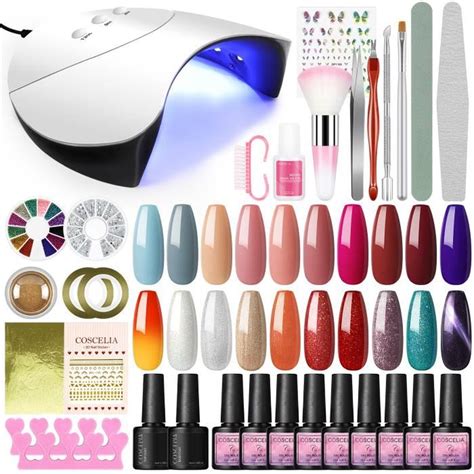 Coscelia O Couleurs Kit Vernis Semi Permanent Gels W Lampe Uv Led