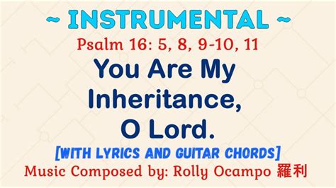 INSTRUMENTAL Psalm 16 You Are My Inheritance O Lord YouTube