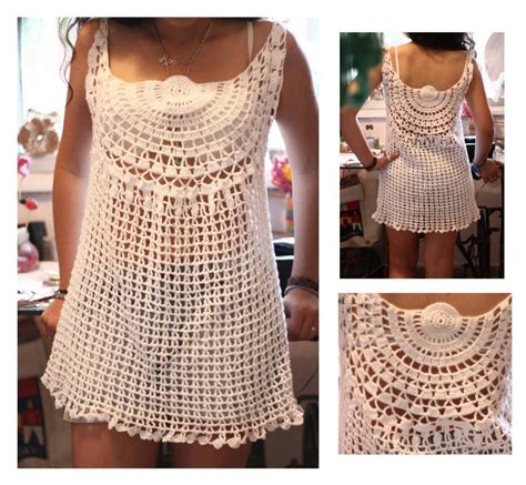 Vestido Playero en Hilo de Algodón Tejido a Crochet