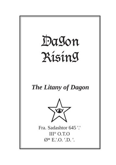 Pdf Dagon Rising Esoteric Order Of Dagon Rising Pdf Disciple Of