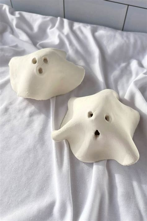 Diy Air Dry Clay Ghost Tea Light