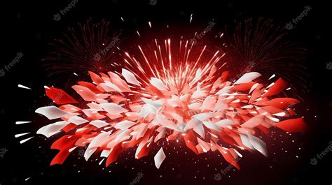 Premium AI Image | Indonesian Pride Red and white Flag Fireworks ...