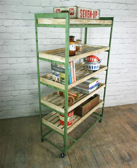 Vintage Industrial factory shoe rack/trolley – Mustard Vintage