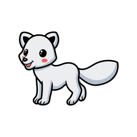 Cute little arctic fox cartoon 11762369 Vector Art at Vecteezy