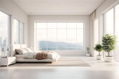 Premium AI Image | Modern white bedroom