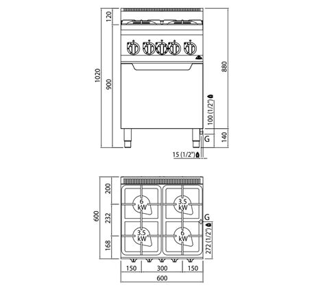 Cocina Plus 600 Horno Bertos G6F4