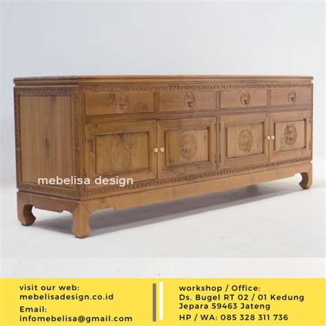 Jual Bufet Sideboard Meja TV Minimalis Jati 4Pintu 4laci Kab Jepara