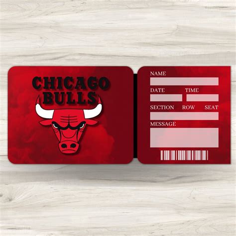 Printable Chicago Bulls Tickets NBA Chicago Basketball Faux - Etsy