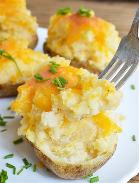 Easy Cheesy Twice Baked Potatoes Wonkywonderful