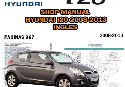 Manuales De Mecanica Manual Taller Hyundai I20 2008 2013 Ingles