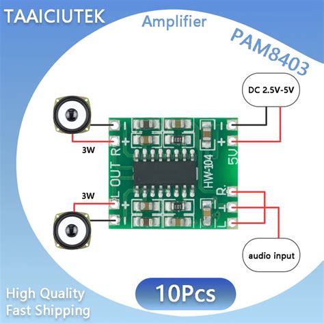 Placa Amplificadora Digital Pam Mini V Piezas Canales W