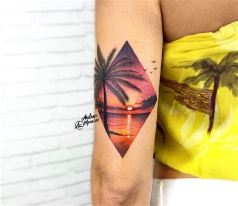 Realistic Sunset Tattoo