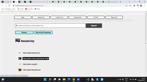 How To Calculate And Solve For Cross Sectional Area Electric Resistivity