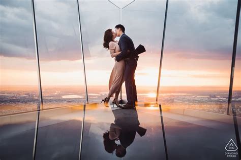 The Edge Nyc Artful Engagement Photography Showing A Reflected Couple