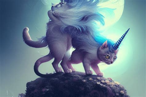 Adorable Chibi Cat Unicorn Hybrid · Creative Fabrica