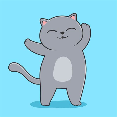 Grey Cat Dance Cute Dancing Gray Cat 19526455 Vector Art At Vecteezy