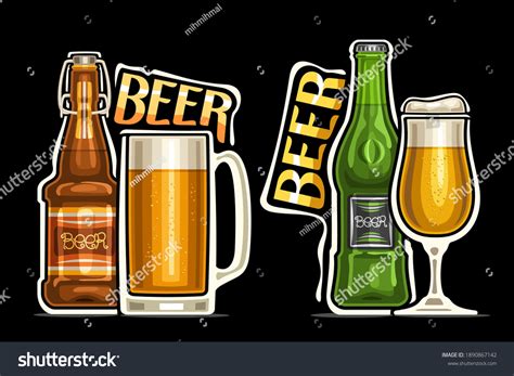 vector logos beer outline illustrations brown stock vector royalty