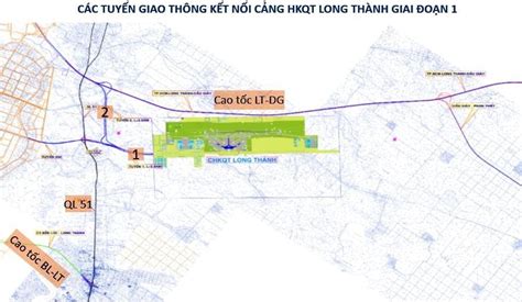 Điều chỉnh tuyến đường số 1 2 kết nối vào sân bay quốc tế Long Thành