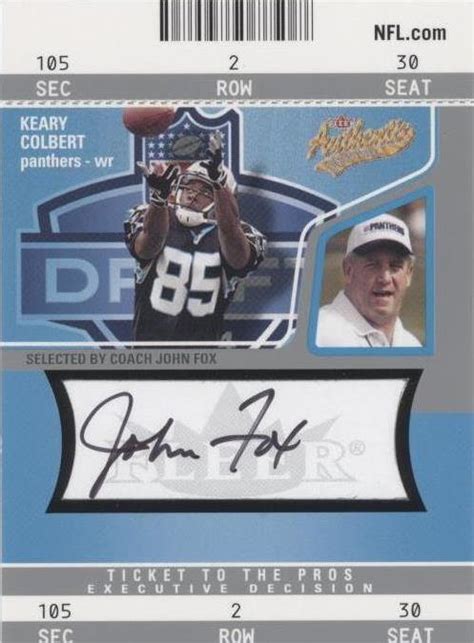 2004 Fleer Authentix John Fox Keary Colbert 140 For Sale EBay