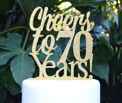 Cheers To 70 Years! Birthday/Anniversary Cake Topper - 70th Birthday Cake Topper - Assorted ...