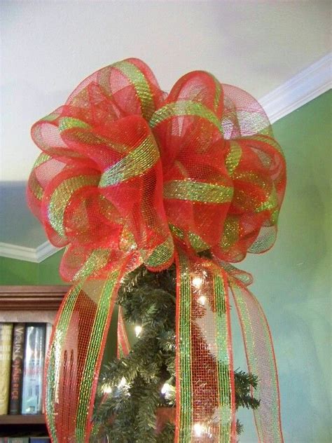 How To Make A Bow With Mesh Ribbon For Christmas Tree