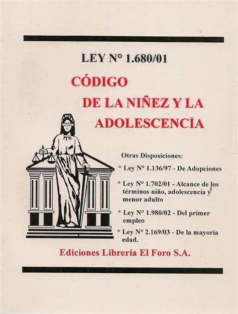 Código De La Niñez Y La Adolescencia Ley 168001 Ediciones Técnicas