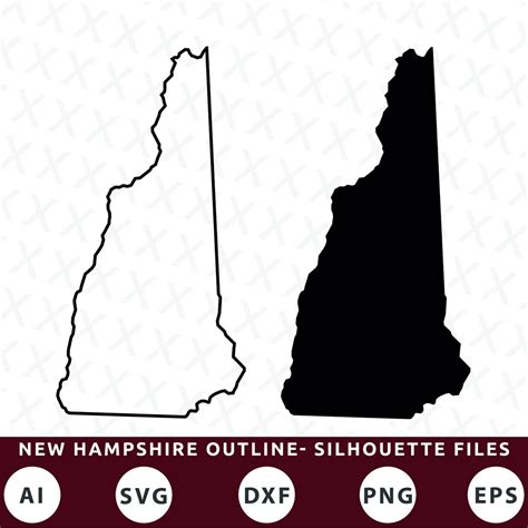 New Hampshire Outline SVG Files New Hampshire Silhouette SVG Files New