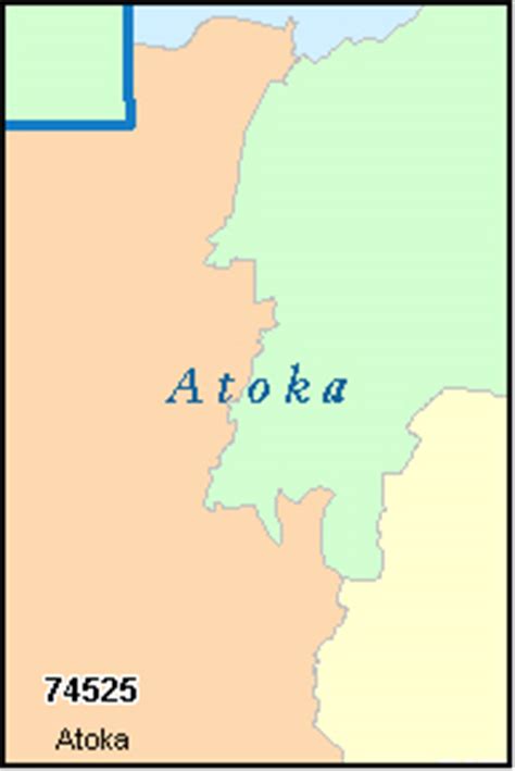 ATOKA County Oklahoma Digital ZIP Code Map