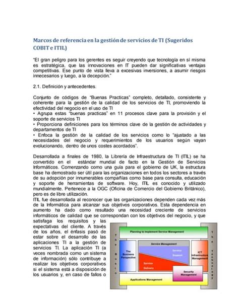 Marcos De Referencia En La Gestión De Servicios De Ti Pdf