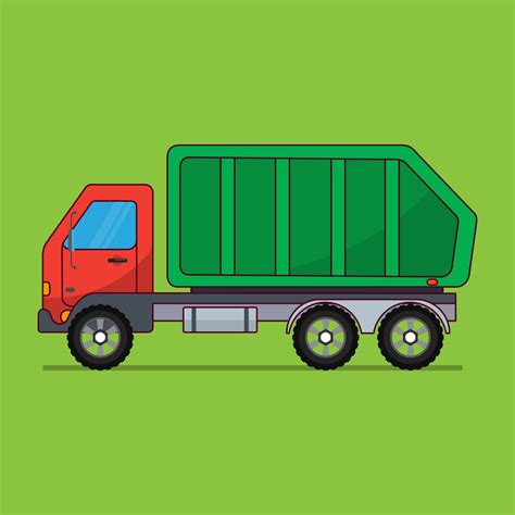 Garbage Truck cartoon vector icon illustration 4848171 Vector Art at ...