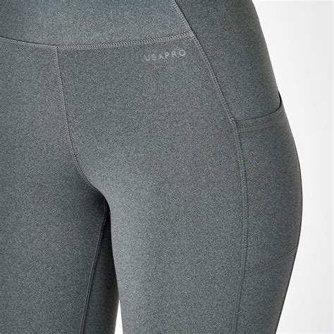 Usa Pro Mid Rise Leggings Charcoal Marl
