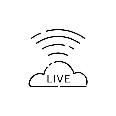 Music stream icon line cloud. Isolated symbol online education topic