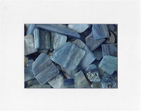 Blue Kyanite Blades Polished Mounted Print Energy In Balance