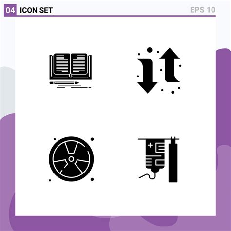 Set Of Commercial Solid Glyphs Pack For Writing Fire Story Right Float